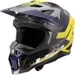 Ls2 mx703 x - force galuo carbon casque de motocross, gris - jaune, taille m pour hommes