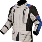 Ls2 narvik veste textile de moto imperm�able, gris - rouge - bleu, taille l pour hommes