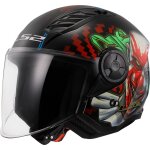 Ls2 of616 airflow ii happy dreams casque jet, noir - blanc - rouge, taille xl pour hommes