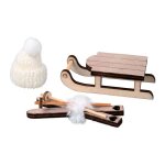 Luge et ski en bois + bonnet