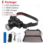 Lumi�re jaune - lampe frontale de plong�e sous - marine a 100 m�tres, torche a led, etanche ipx8 18650 ...