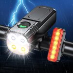 Lumiere velo avant et arriere [spot & faisceau d'inondation], [8 + 6 modes d'�clairage] lampe v�lo led ...