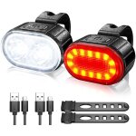 Lumiere velo led puissant, eclairage velo avant et arriere, lampe avant et feu arriere velo etanches ...