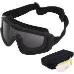 Lunettes airsoft sports de plein air lunettes de tir protection uv anti - bu�e avec 3 paires de verres ...