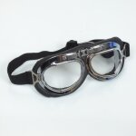 Lunette aviateur chrom et noir look rtro vintage pour casque bol jet moto ou voiture verre transparent ...