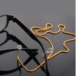 Lunettes de lecture en argent blanc or noir, 60cm, chane de cou, cordon