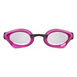 Lunettes de natation arena cobra core noir rose avec verres a effet miroir transparents
