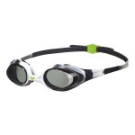 Lunettes de natation arena spider junior noir blanc vert verres transparents