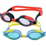 Lunettes de natation pour enfants, 2 pices, avec bote, vision claire, anti - fuite, protection uv, ...