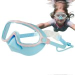 Lunettes de natation pour enfants avec protection du nez, antibuee, confortables, reglables, rose et ...