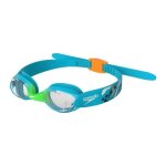 Lunettes de natation enfant speedo illusion p12 - azure blue / fluo green / fluo orange / clear - tu