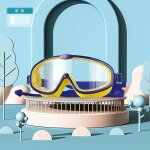 Lunettes de natation hd a grand cadre pour enfants, etanches, antibue, ecouteurs une pice #c
