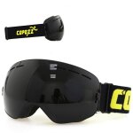 Lunettes de ski double couches uv400 anti - bu�e grand masque lunettes pour ski snowboard, all noir