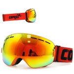Lunettes de ski double couches uv400 anti - bue grand masque lunettes pour ski snowboard, frame orange ...