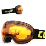 Lunettes de ski double couches uv400 anti - bu�e grand masque lunettes pour ski snowboard, orange and ...