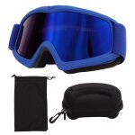 Lunettes ski enfants hd - uv anti - choc rglables - bleu neige