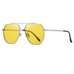 Lunettes de soleil aviateur rétro pour hommes, monture métallique de haute qualité, vision nocturne, ... Lunettes de soleil aviateur rétro pour hommes, monture métallique de haute qualité, vision nocturne, ...