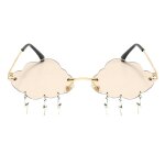 Lunettes de soleil en forme de nuage, nouveaut�, verres teint�s a pampilles, uv400, pour camping, randonn�e, ...