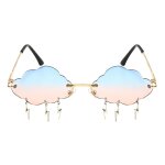 Lunettes de soleil en forme de nuage, verres teint�s a pampilles, uv400, pour camping, randonn�e, cyclisme, ...
