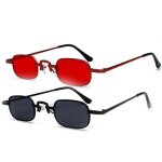 Lunettes de soleil pour hommes et femmes, petites lunettes de soleil vintage r�tro ombr� rectangle p�che, ...