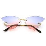 Lunettes de soleil papillon vintage pour hommes et femmes, protection uv, rtro, cyclisme, sans bords ...