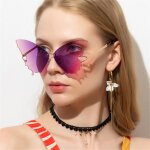 Lunettes de soleil polarises a monture papillon pour homme et femme, verres solaires de voyage en plein ...