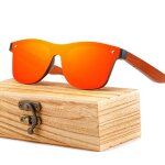 Lunettes de soleil polaris�es en bois de marque de styliste sans monture miroir carr� lunettes de soleil ...
