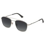 Lunettes de soleil police origins lite 2 spl996e 55 / 19 / 145 shiny palladium / smoke gradient mtal ...