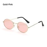 Lunettes de soleil rondes pour femmes et hommes, monture en mtal, nuances de pche, lunettes hip hop, ...