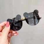 Lunettes de soleil sans bords pour bbs, rtro, mignonnes, en forme d'ours, pour enfants, equitation ...