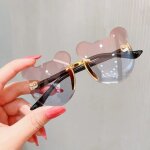 Lunettes de soleil sans bords pour bbs, rtro, mignonnes, en forme d'ours, pour enfants, equitation ...