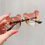 Lunettes de soleil sans bords pour bébés, rétro, mignonnes, en forme d'ours, pour enfants, equitation ... Lunettes de soleil sans bords pour bébés, rétro, mignonnes, en forme d'ours, pour enfants, equitation ...