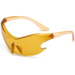 Lunettes de soleil sans monture y2k femmes hommes, lunettes de soleil futuristes sport lunettes cyclisme ...