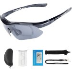 Lunettes de soleil sport cyclisme monture noire verres gris[z3042]