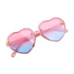 Lunettes de soleil transparentes en forme de coeur pour enfants, cyclisme, plein air, plage, uv400
