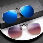 Lunettes de soleil unisexes a clipser miroir bleu a clipser lunettes de soleil pour hommes pche lentille ...