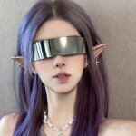 Lunettes de soleil vintage sans bords, verres gothiques, steampunk, protection uv, lunettes de cyclisme ...