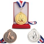 Mdaille de concours de football, en or, en argent et en bronze, pour cadeau souvenir, jouets de sport ...