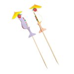 Mlange de 50 brochettes de fruits rutilisables et biodgradables pour dcoration de cocktail, tasse ...