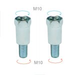 M10 - m10 (rl - rl) paire d'adaptateurs de r�troviseur de moto dans le sens des aiguilles d'une montre ...