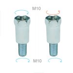 M10 - m10 (rr - lr) paire d'adaptateurs de r�troviseur de moto dans le sens des aiguilles d'une montre ...