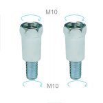 M10 - m10 (rr - rr) paire d'adaptateurs de r�troviseur de moto dans le sens des aiguilles d'une montre ...