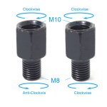 M10m8 (rr and rl) paire d'adaptateurs de rtroviseurs de moto noirs m10 10mm m8 8mm boulon de conversion ...