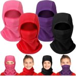 Maas - 4 cagoules balaclava de ski d'enfants masque de ski en polaire bonnet cache - cou