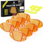 Maas - ® yeux de chat pour rayons de vlo a haut rayonnement, yeux de chat avec 12 autocollants rflchissant ...