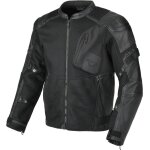 Macna olsan solid veste en cuir / textile de moto perfor�e, noir, taille 3xl pour hommes