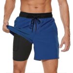 Maillot de bain 2 en 1 pour homme avec doublure de compression, séchage rapide, avec boxer doublé, short ... Maillot de bain 2 en 1 pour homme avec doublure de compression, séchage rapide, avec boxer doublé, short ...