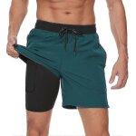 Maillot de bain 2 en 1 pour homme avec doublure de compression, séchage rapide, avec boxer doublé, short ... Maillot de bain 2 en 1 pour homme avec doublure de compression, séchage rapide, avec boxer doublé, short ...