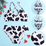 Maillot de bain 2 pices pour enfants, ensemble deux pices pour filles, dos a la mode, crois vache ...
