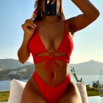 Maillot de bain bikini string ensemble trois pices maillot de bain bikini se14098